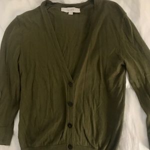 Olive Green Button-Up Sweater